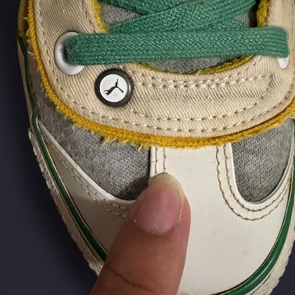 Puma High-Top Sneakers in Green, Yellow, Gray, and White - Picture 7 of 8